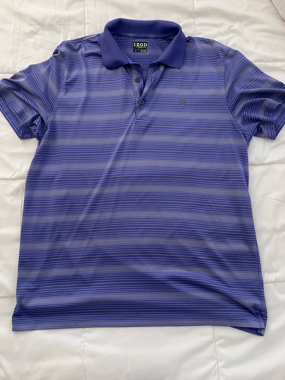 Izod Purple Striped Polo Shirt
